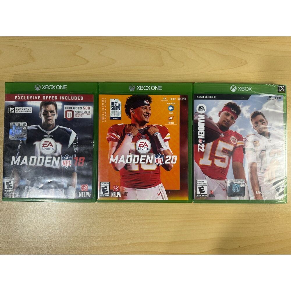 Xbox One Madden Lot of 3 Madden 18 20 22 (Madden 22 Sealed)
